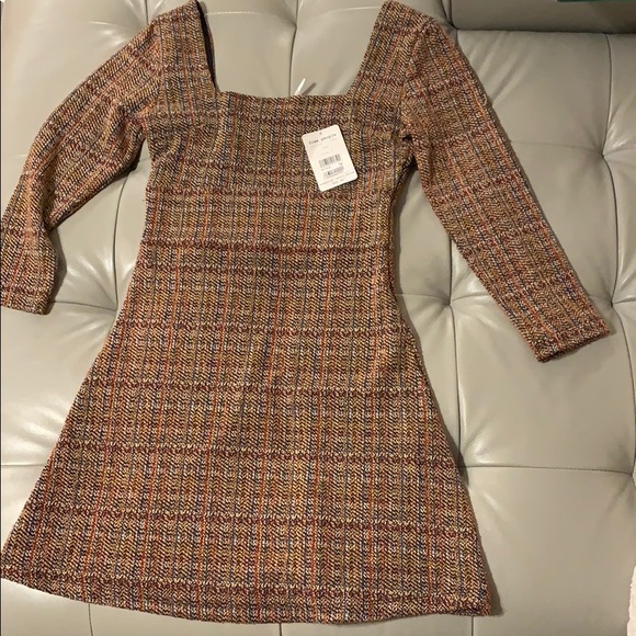 Free People Squareneck Herringbone Dress - Picture 5 of 8